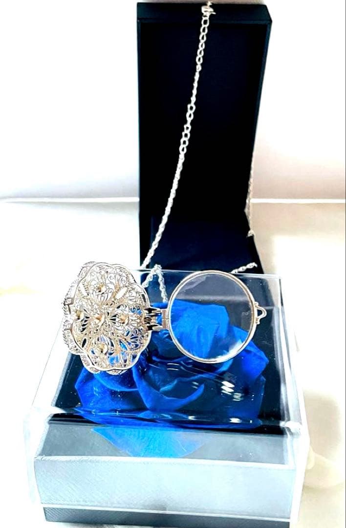 Law Kuro Pearl Pendant with five Akoya pearls on 68 cm 925 silver chain, handmade by craftsman