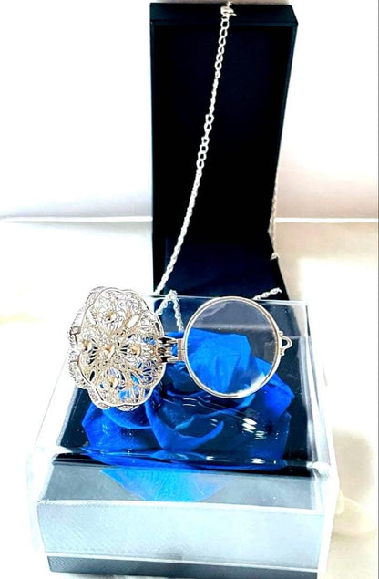Law Kuro Pearl Pendant with five Akoya pearls on 68 cm 925 silver chain, handmade by craftsman