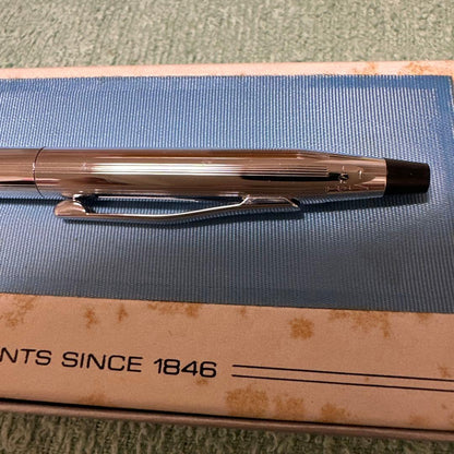 CROSS Ballpoint Pen in silver metal with simple and sophisticated design