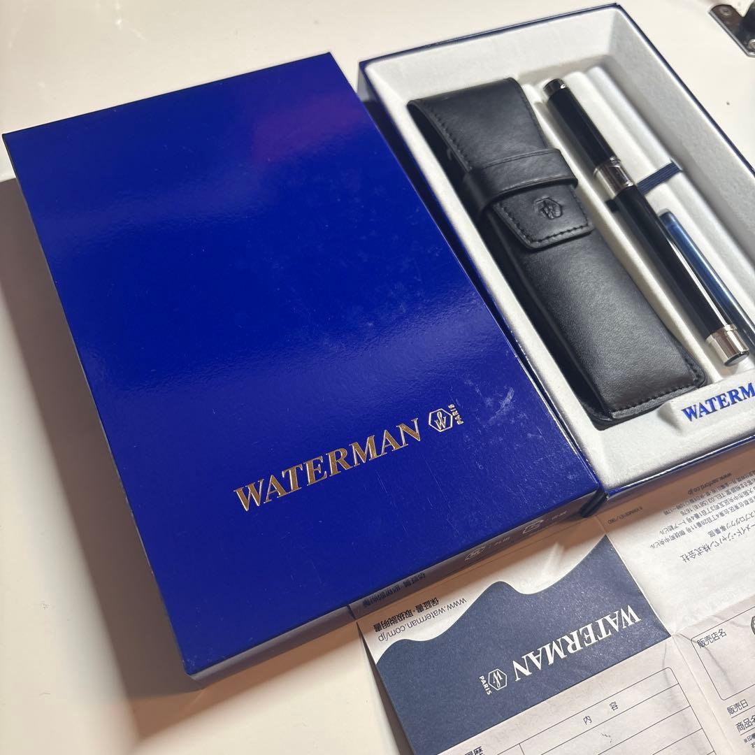 Waterman Perspective CT Black fountain pen with silver accents and lacquered metal body