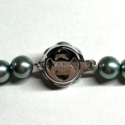 Akoya pearl necklace 7.5-8.0mm pearls with blue silver stamp on a 43cm chain