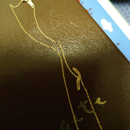 K18 gold necklace with labradorite and 0.2 carat diamonds, 40 cm length, pendant size 1.2 by 0.9 cm