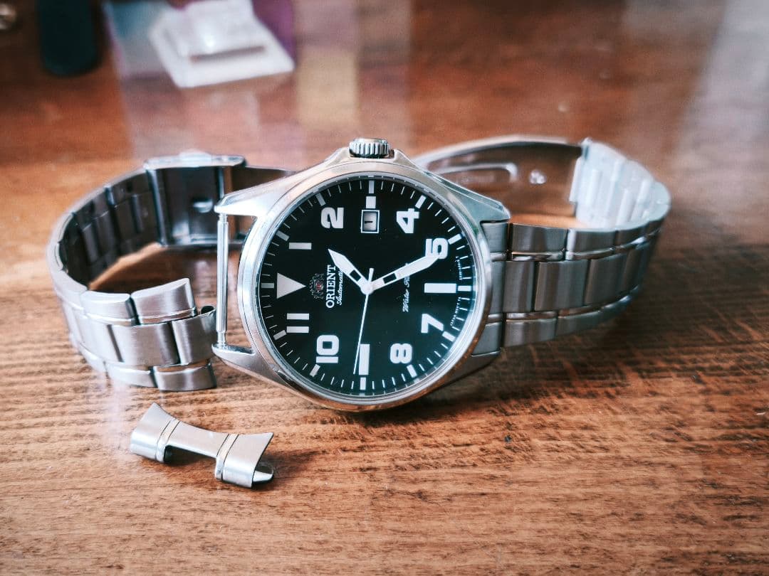 ORIENT ミリタリー ブラックダイアル オリジナルブレスレット Automatic Men's Watch — Japanese
