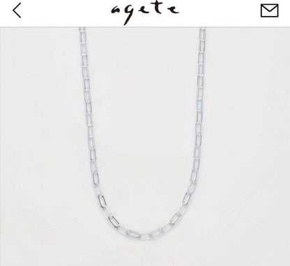 Agaat silver necklace chain made of 925 silver, 60cm long, 0.2cm wide, displayed on white background
