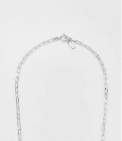 Agaat silver necklace chain made of 925 silver, 60cm long, 0.2cm wide, displayed on white background