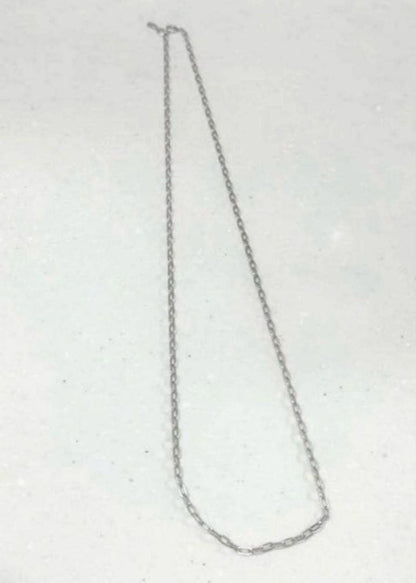 Agaat silver necklace chain made of 925 silver, 60cm long, 0.2cm wide, displayed on white background