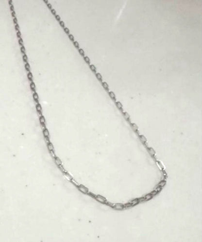 Agaat silver necklace chain made of 925 silver, 60cm long, 0.2cm wide, displayed on white background