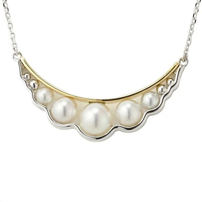 TASAKI Liquid Sculpture Necklace with pearl, K18WG and K18YG metals, 47cm adjustable length