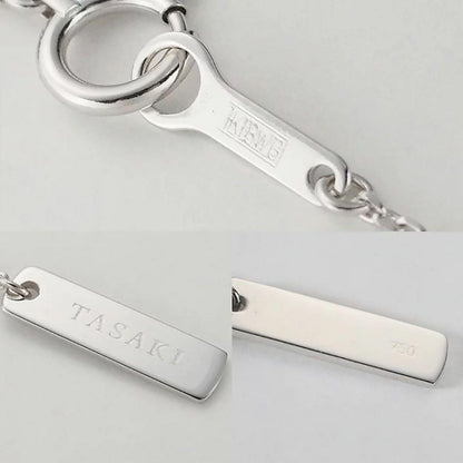 TASAKI Liquid Sculpture Necklace with pearl, K18WG and K18YG metals, 47cm adjustable length
