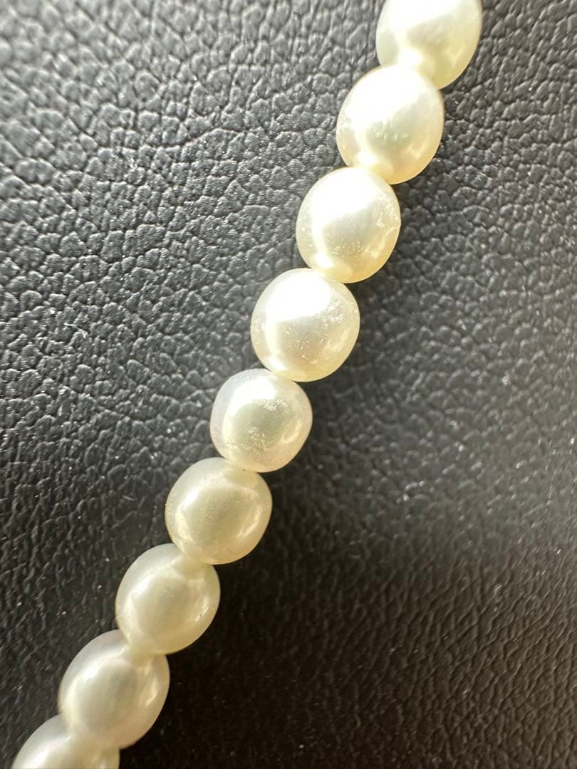 TASAKI pearl diamond necklace with 0.01ct diamond in 18K white gold, 42cm length