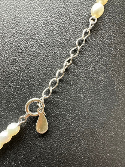 TASAKI pearl diamond necklace with 0.01ct diamond in 18K white gold, 42cm length