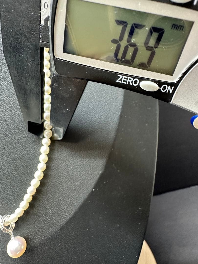 TASAKI pearl diamond necklace with 0.01ct diamond in 18K white gold, 42cm length