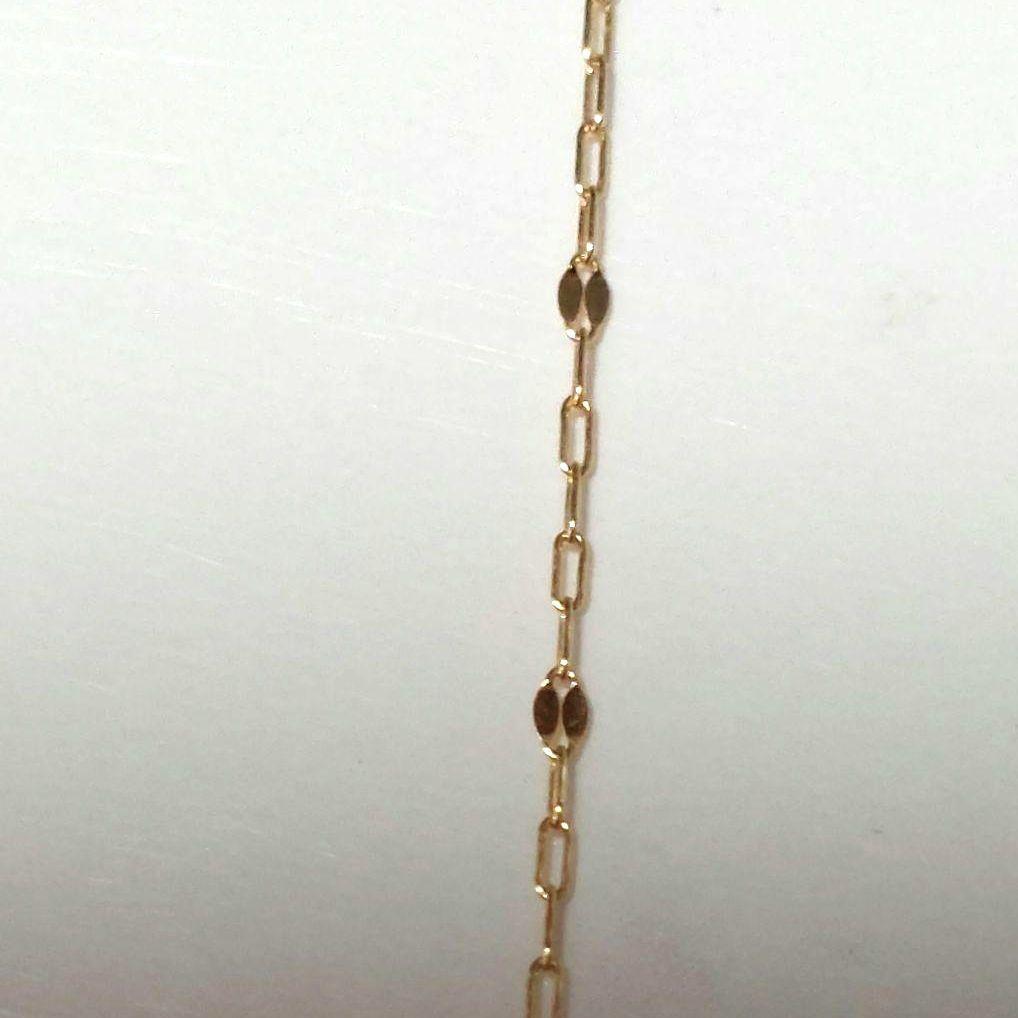 18K gold 80cm long necklace with a 1.5cm x 1.3cm K14gf pendant