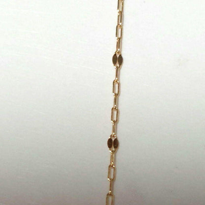 18K gold 80cm long necklace with a 1.5cm x 1.3cm K14gf pendant