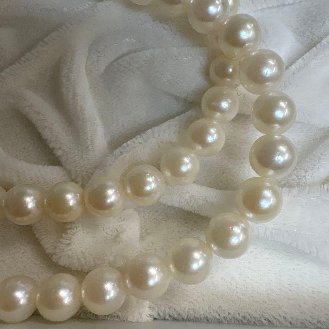 Honora Akoya Pearl Necklace featuring 6.7mm white pearls and a flower-shaped silver clasp, 42cm length