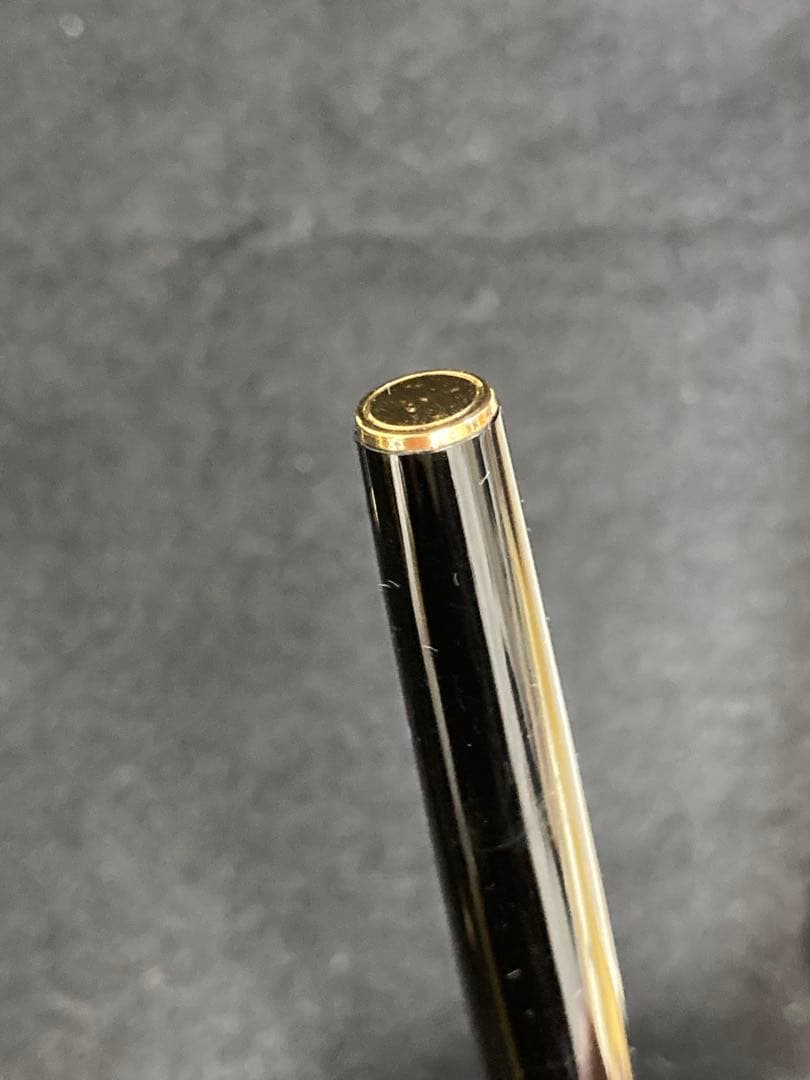 Two PILOT SWITCH black fountain pens with gold-colored accents and plastic bodies displayed side by side