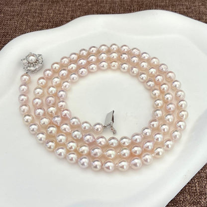 A grain Akoya pearl necklace with baroque pearls measuring 7-7.5mm and 83cm length