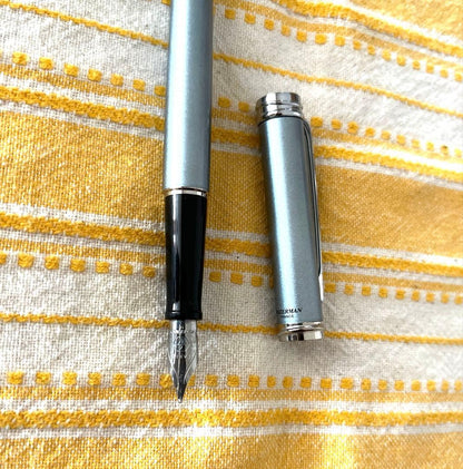 Waterman Harmony Glaisier Blue medium fountain pen with stainless steel 23K plated nib in a slim chic design