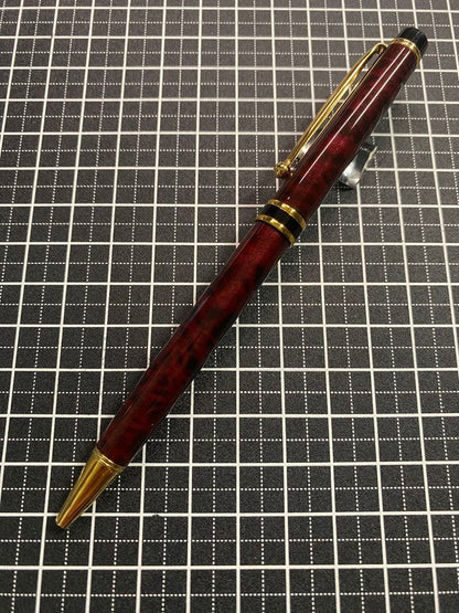 PILOT GANCE Black and Red Marble Ballpoint Pen with black ink shown on white background