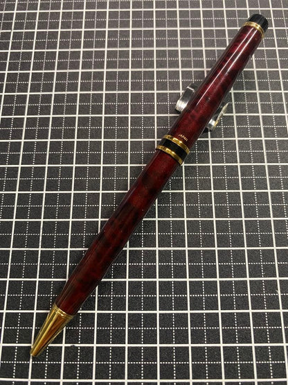 PILOT GANCE Black and Red Marble Ballpoint Pen with black ink shown on white background
