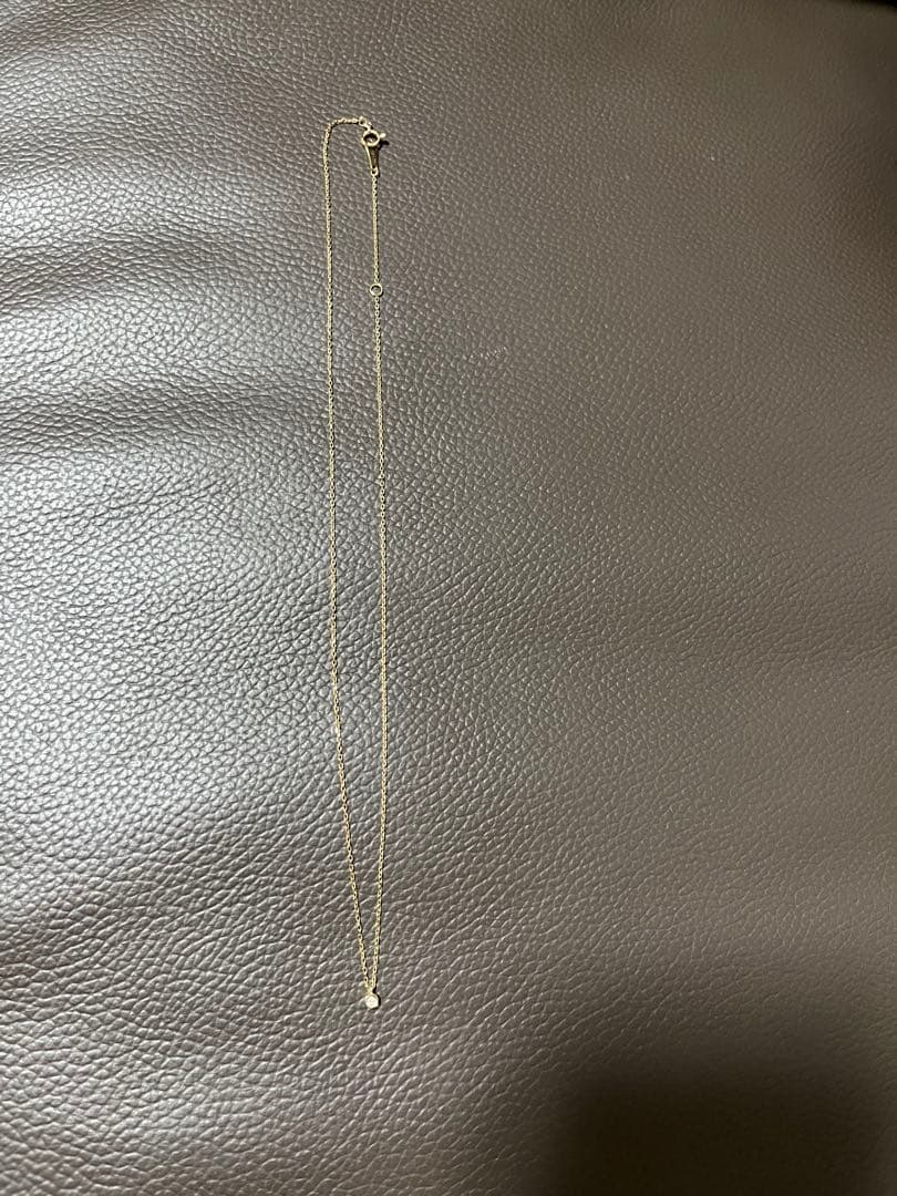 agate K10 10 karat gold diamond necklace 0.01 carat with simple casual design and gold color