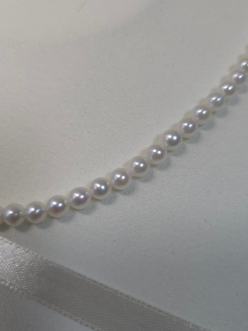 New WSP Baby Pearl Necklace with 5 mm white round Akoya pearls
