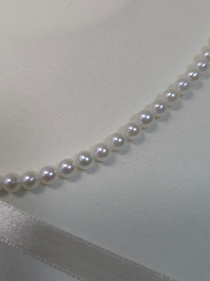 New WSP Baby Pearl Necklace with 5 mm white round Akoya pearls