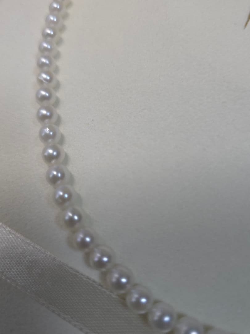 New WSP Baby Pearl Necklace with 5 mm white round Akoya pearls
