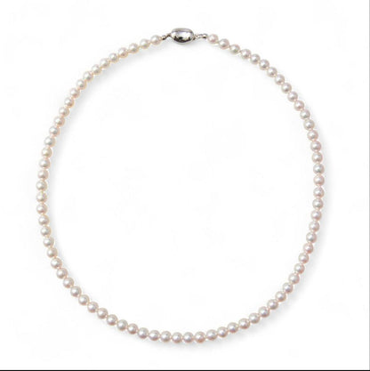 New WSP Baby Pearl Necklace with 5 mm white round Akoya pearls