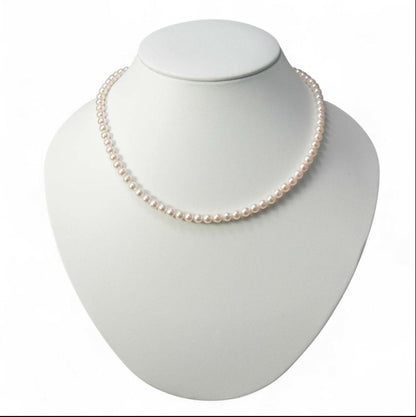 New WSP Baby Pearl Necklace with 5 mm white round Akoya pearls