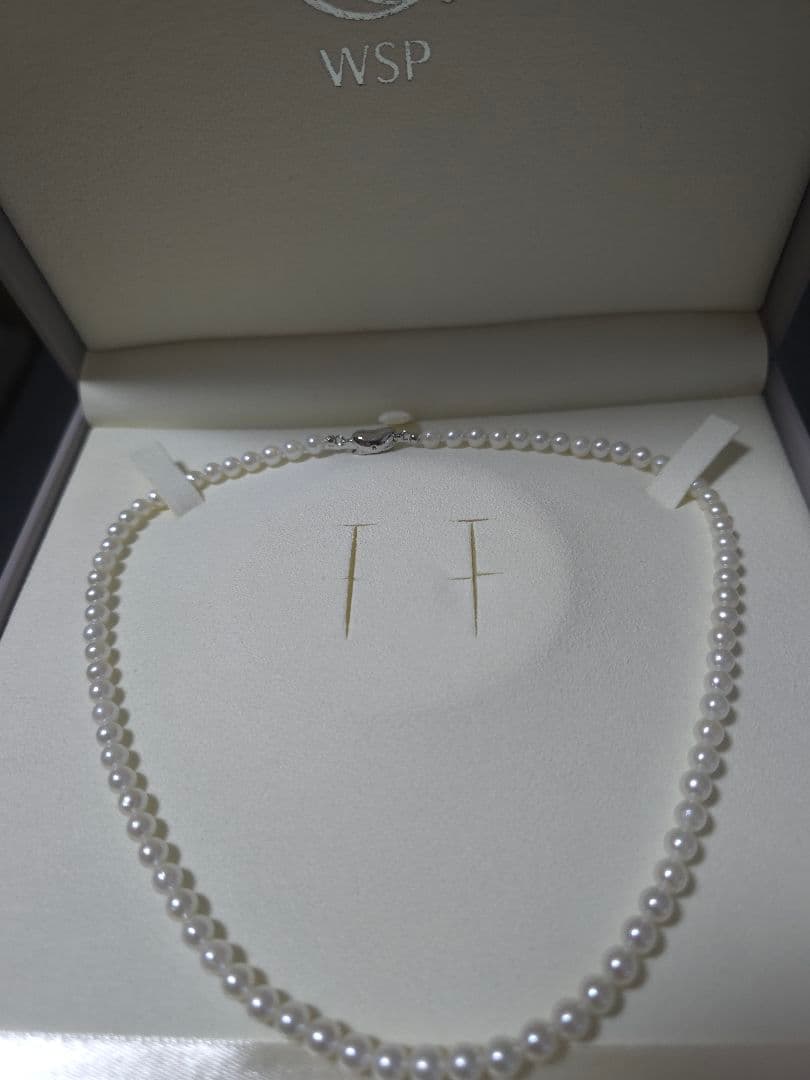 New WSP Baby Pearl Necklace with 5 mm white round Akoya pearls