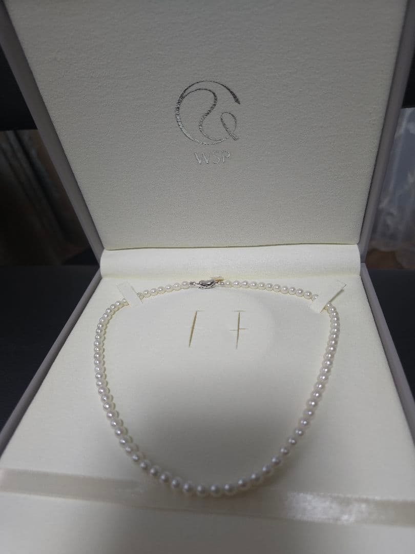 New WSP Baby Pearl Necklace with 5 mm white round Akoya pearls