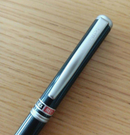 Pilot BKT-1SR-B black ballpoint pen with rotating two-color black and red fine tip ink