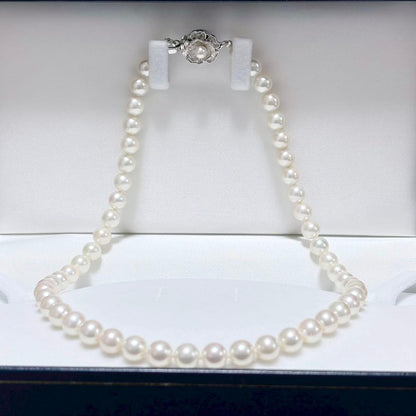 Akoya pearl genuine pearl necklace with 7.0-7.5mm pearls approximately 43cm long