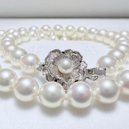 Akoya pearl genuine pearl necklace with 7.0-7.5mm pearls approximately 43cm long