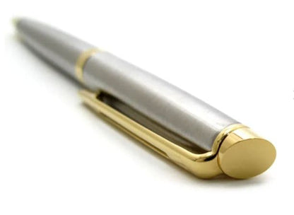 Waterman mechanical pencil with thin stainless steel body and 23 Karat gold plated clip and ring