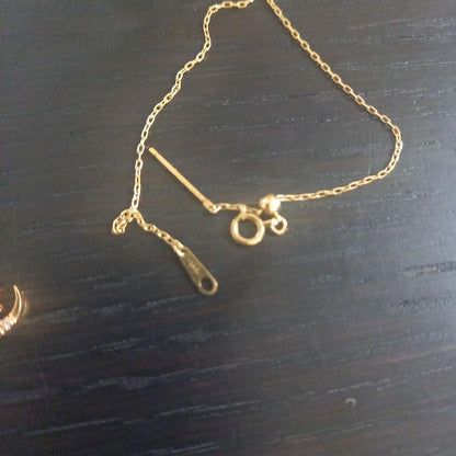 Agete Necklace 3way K10 gold with moon and star motifs on adjustable chain