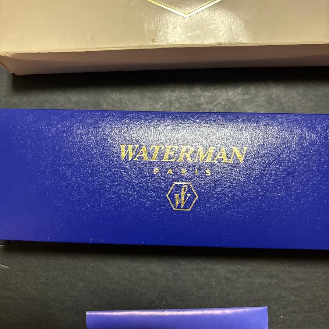 WATERMAN PARIS ballpoint pen body with ink, clean case, and smeared original box