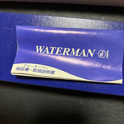 WATERMAN PARIS ballpoint pen body with ink, clean case, and smeared original box