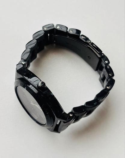 NIXON Time Teller All Black Marble II Quartz Men's Watch — Japanese