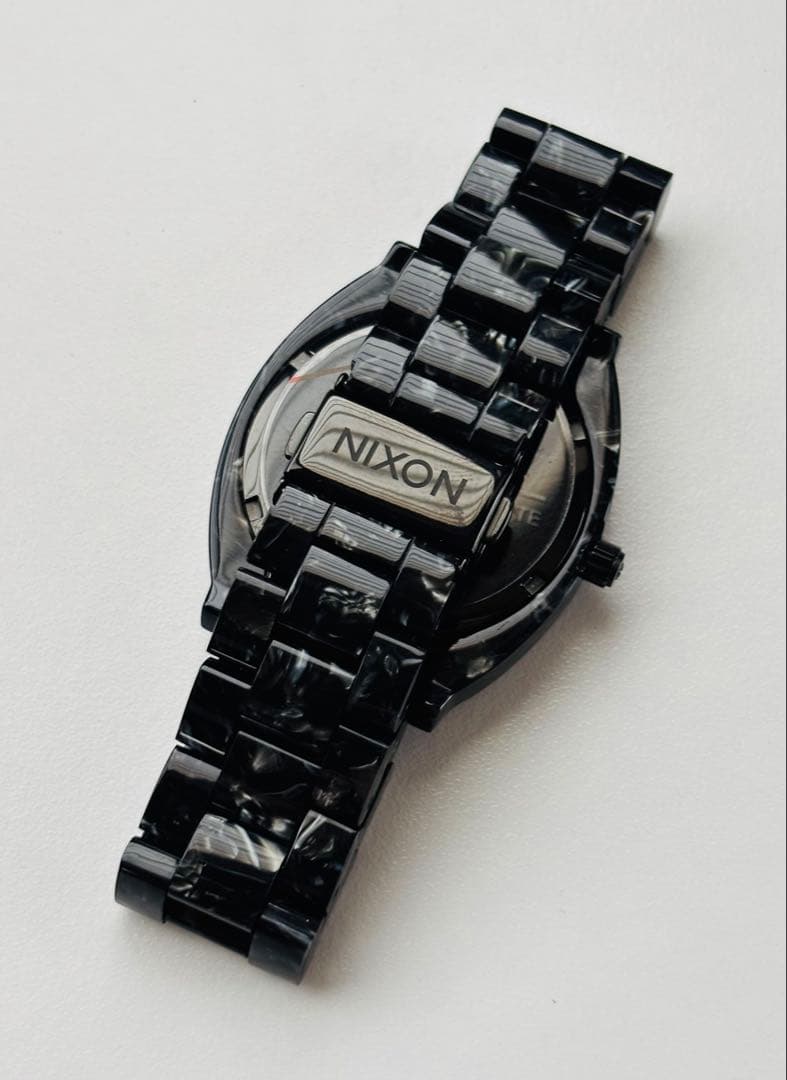 NIXON Time Teller All Black Marble II Quartz Men's Watch — Japanese
