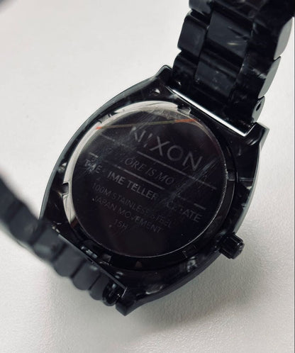 NIXON Time Teller All Black Marble II Quartz Men's Watch — Japanese