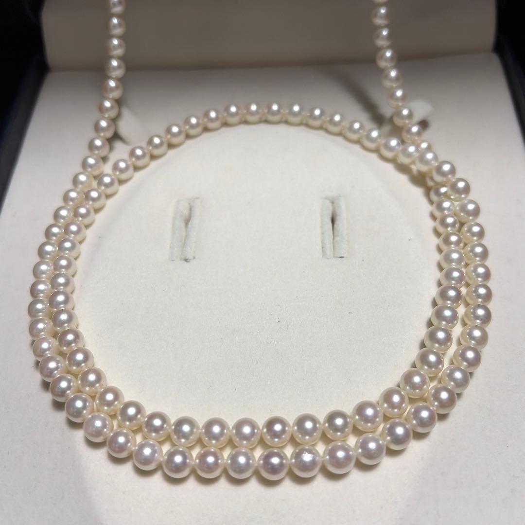TASAKI Akoya pearl long necklace featuring 6.0mm pearls with strong luster on a 96cm strand