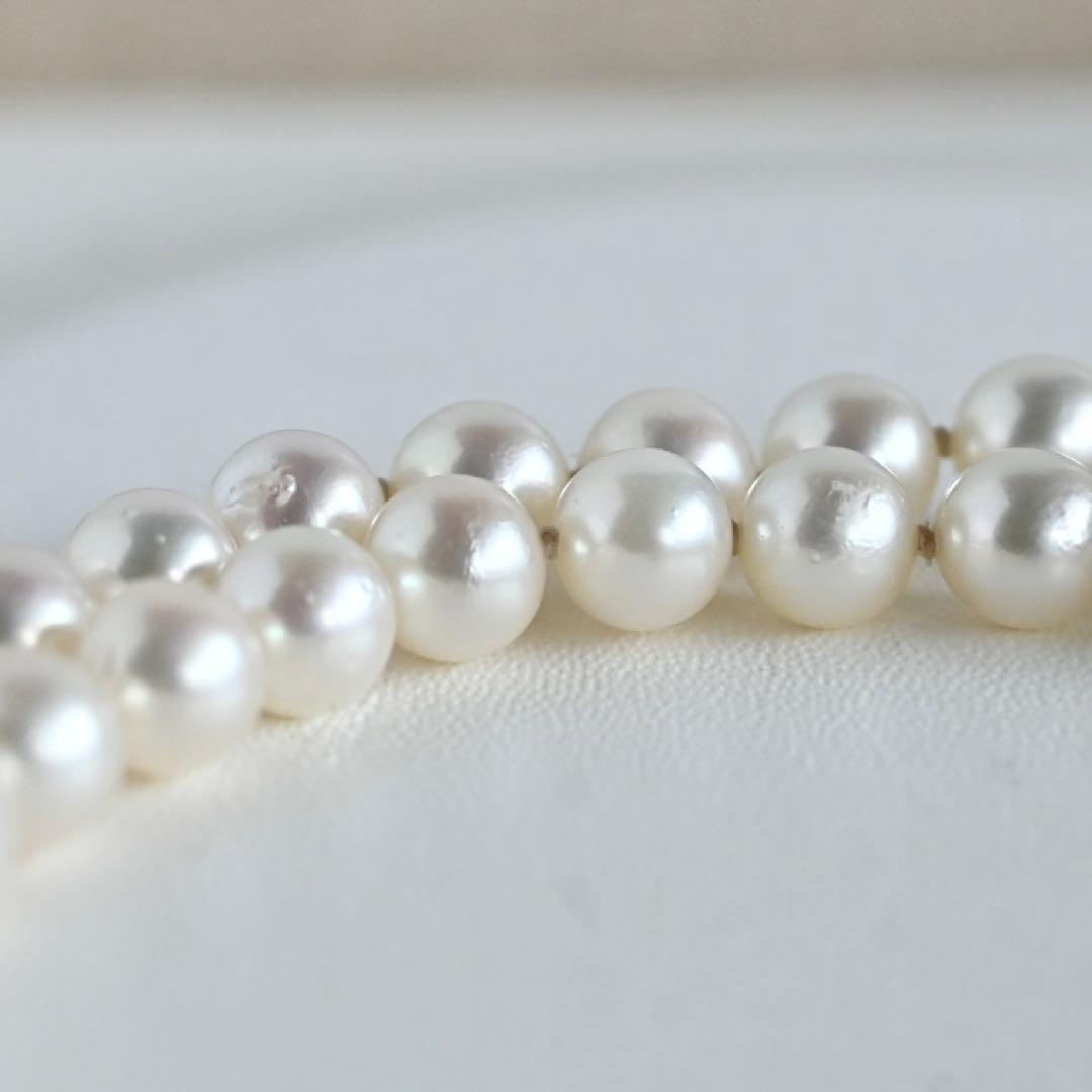 Tasaki Akoya pearl necklace with 6.5mm round pearls and silver clasp, 40cm length