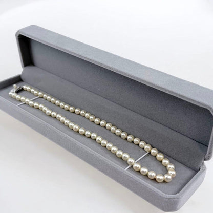 Tasaki Akoya pearl necklace with 6.5mm round pearls and silver clasp, 40cm length