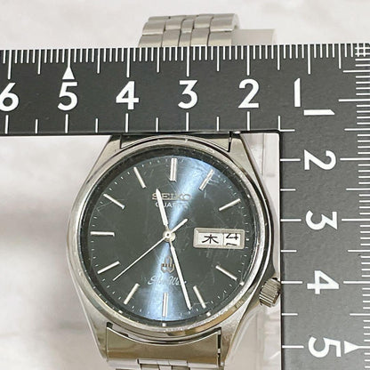 SEIKO Silver Wave Vintage Navy Quartz Men's Watch — Japanese