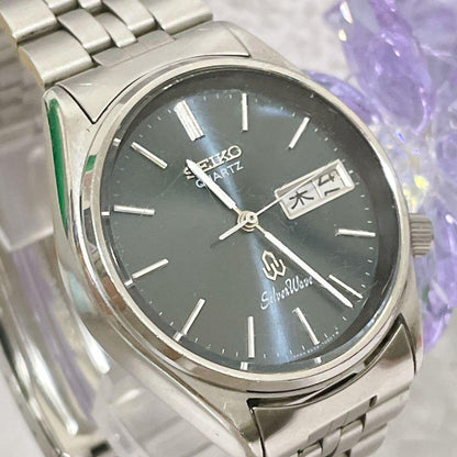 SEIKO Silver Wave Vintage Navy Quartz Men's Watch — Japanese