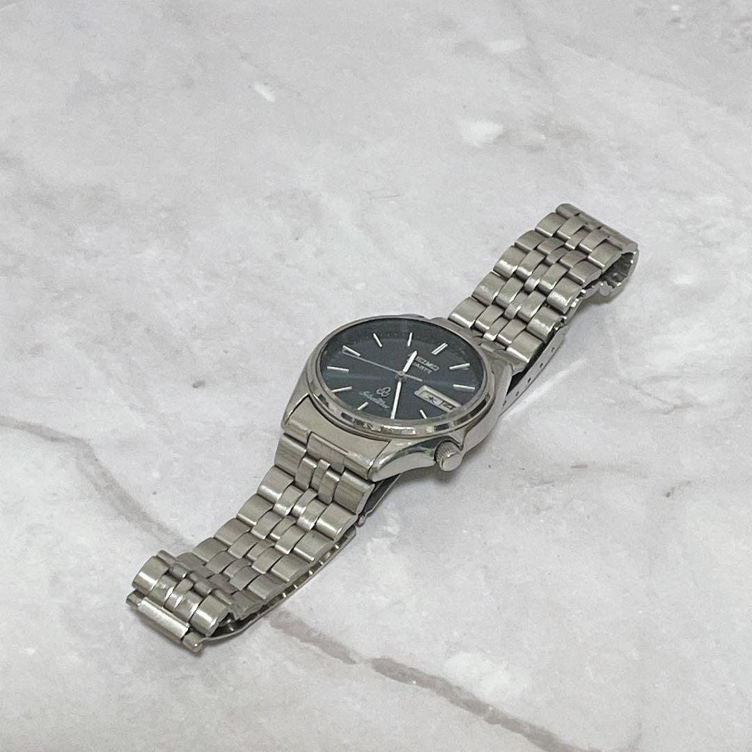 SEIKO Silver Wave Vintage Navy Quartz Men's Watch — Japanese