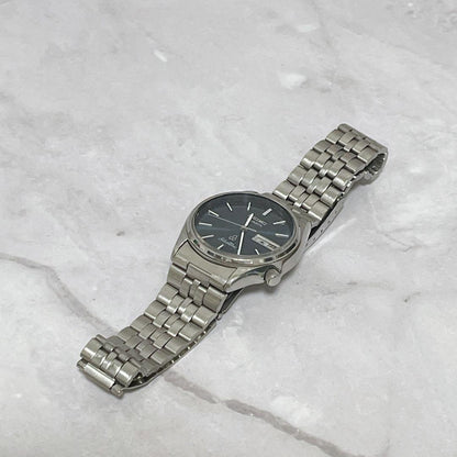 SEIKO Silver Wave Vintage Navy Quartz Men's Watch — Japanese