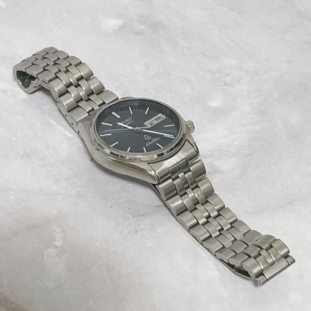 SEIKO Silver Wave Vintage Navy Quartz Men's Watch — Japanese